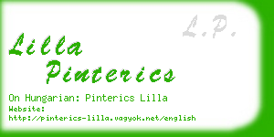 lilla pinterics business card